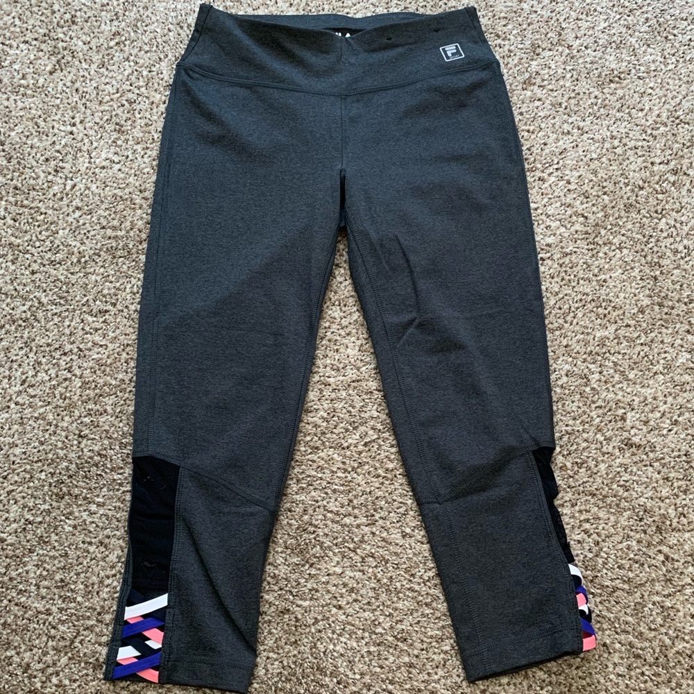 FILA Compression Gray Cropped Workout Leggings